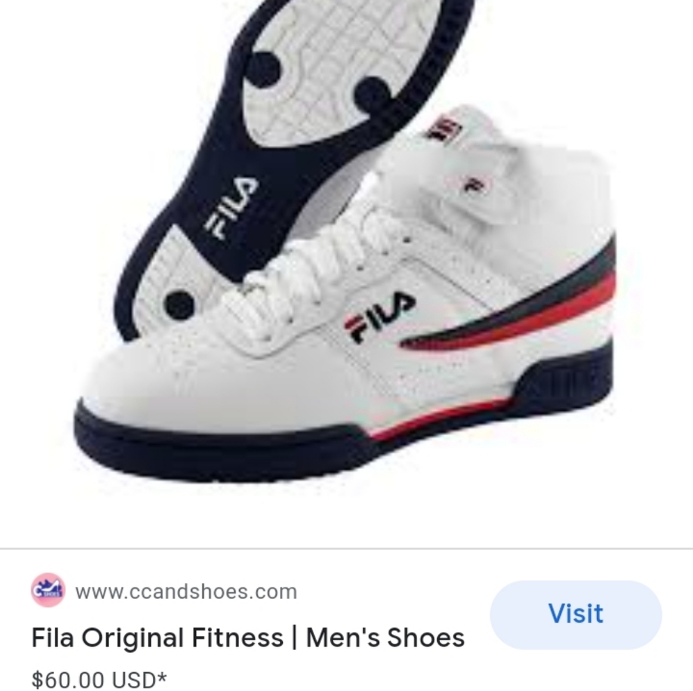 Original boys fils size 7 white with 🔴🔵 accents